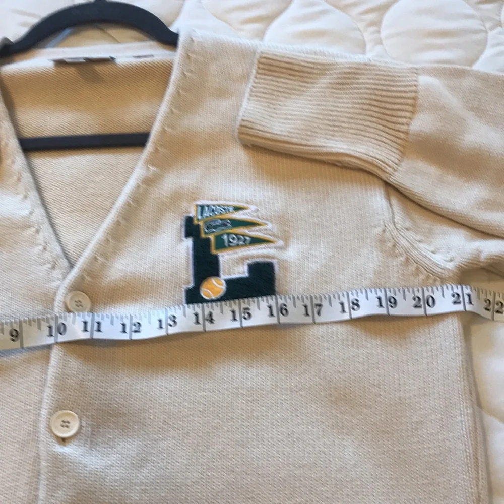 Lacoste Cream Cardigan with Black Accents - Picture 14 of 16